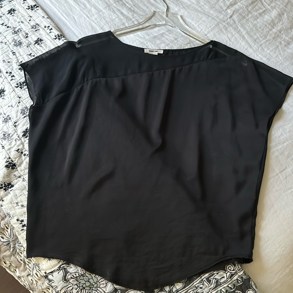 Helmut Lamg Black Silk Combo Flowy Blouse P - Picture 1 of 6